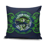 Personalised Barramundi Fishing Pillow Cover Aboriginal Dot Art Fierce Fish