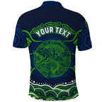 Personalised Barramundi Fishing Polo Shirt Aboriginal Dot Art Fierce Fish