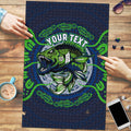 Personalised Barramundi Fishing Puzzle Aboriginal Dot Art Fierce Fish