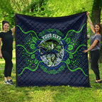 Personalised Barramundi Fishing Quilt Aboriginal Dot Art Fierce Fish