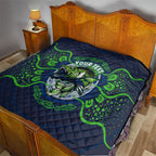Personalised Barramundi Fishing Quilt Aboriginal Dot Art Fierce Fish
