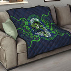 Personalised Barramundi Fishing Quilt Aboriginal Dot Art Fierce Fish
