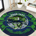 Personalised Barramundi Fishing Round Carpet Aboriginal Dot Art Fierce Fish