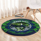 Personalised Barramundi Fishing Round Carpet Aboriginal Dot Art Fierce Fish