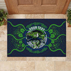 Personalised Barramundi Fishing Rubber Doormat Aboriginal Dot Art Fierce Fish