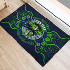 Personalised Barramundi Fishing Rubber Doormat Aboriginal Dot Art Fierce Fish