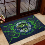 Personalised Barramundi Fishing Rubber Doormat Aboriginal Dot Art Fierce Fish
