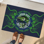 Personalised Barramundi Fishing Rubber Doormat Aboriginal Dot Art Fierce Fish