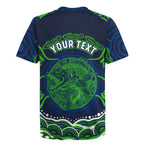 Personalised Barramundi Fishing Rugby Jersey Aboriginal Dot Art Fierce Fish
