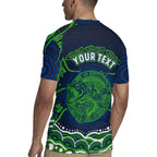 Personalised Barramundi Fishing Rugby Jersey Aboriginal Dot Art Fierce Fish