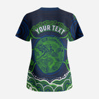 Personalised Barramundi Fishing Scrub Top Aboriginal Dot Art Fierce Fish