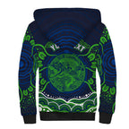 Personalised Barramundi Fishing Sherpa Hoodie Aboriginal Dot Art Fierce Fish