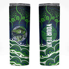Personalised Barramundi Fishing Skinny Tumbler Aboriginal Dot Art Fierce Fish