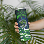 Personalised Barramundi Fishing Skinny Tumbler Aboriginal Dot Art Fierce Fish