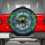 Personalised Barramundi Fishing Spare Tire Cover Aboriginal Dot Art Fierce Fish