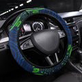 Barramundi Fishing Steering Wheel Cover Aboriginal Dot Art Fierce Fish