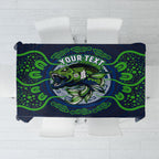 Personalised Barramundi Fishing Tablecloth Aboriginal Dot Art Fierce Fish