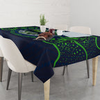 Personalised Barramundi Fishing Tablecloth Aboriginal Dot Art Fierce Fish