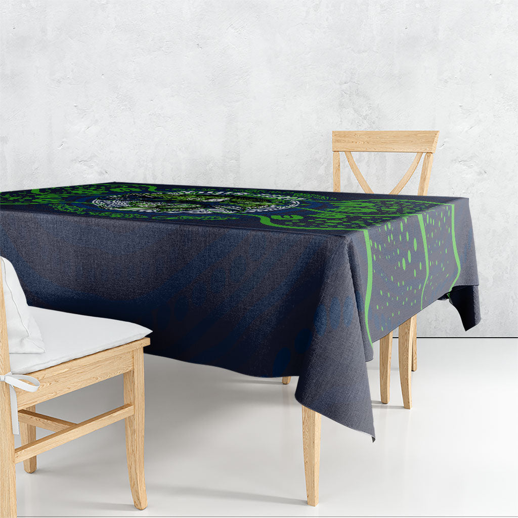 Personalised Barramundi Fishing Tablecloth Aboriginal Dot Art Fierce Fish