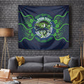 Personalised Barramundi Fishing Tapestry Aboriginal Dot Art Fierce Fish