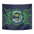 Personalised Barramundi Fishing Tapestry Aboriginal Dot Art Fierce Fish