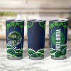 Personalised Barramundi Fishing Tumbler Cup Aboriginal Dot Art Fierce Fish