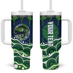 Personalised Barramundi Fishing Tumbler With Handle Aboriginal Dot Art Fierce Fish
