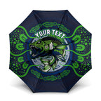 Personalised Barramundi Fishing Umbrella Aboriginal Dot Art Fierce Fish