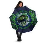 Personalised Barramundi Fishing Umbrella Aboriginal Dot Art Fierce Fish