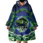 Personalised Barramundi Fishing Wearable Blanket Hoodie Aboriginal Dot Art Fierce Fish