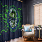 Personalised Barramundi Fishing Window Curtain Aboriginal Dot Art Fierce Fish