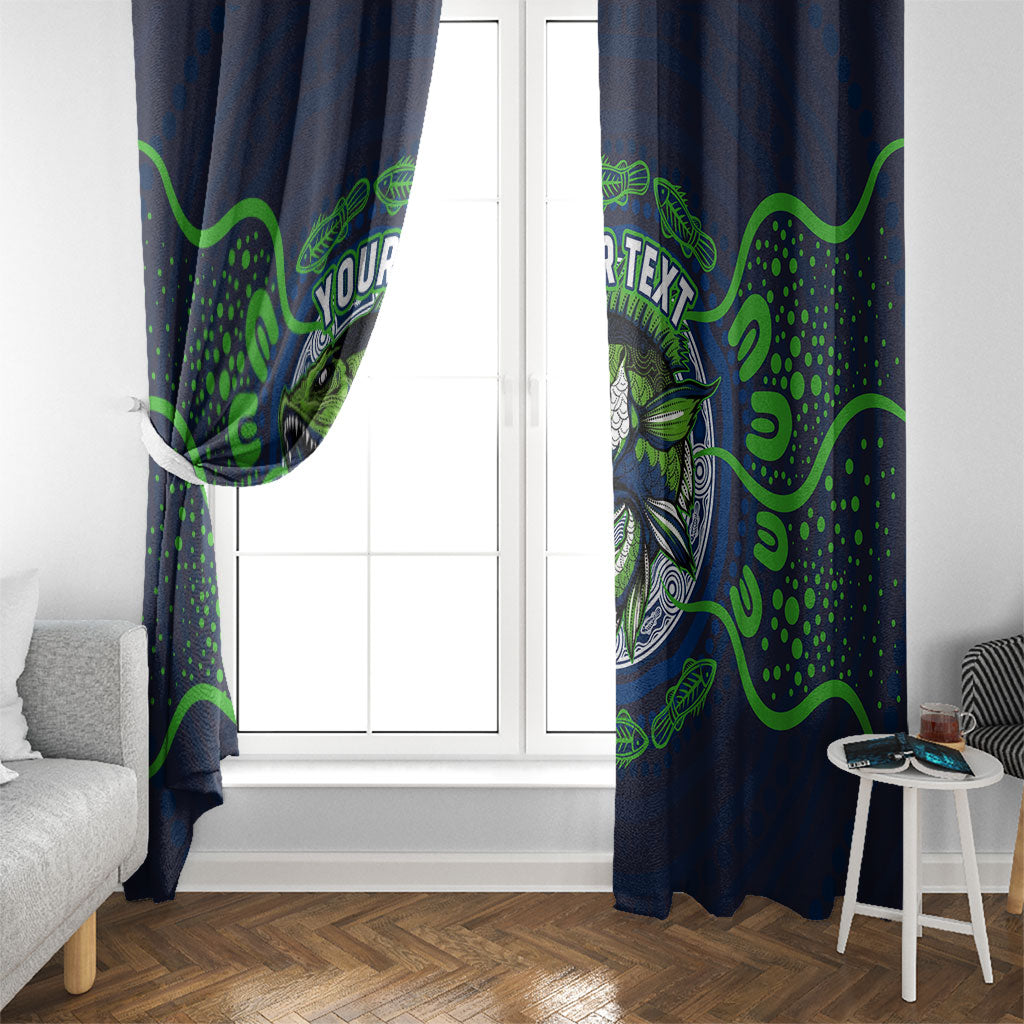 Personalised Barramundi Fishing Window Curtain Aboriginal Dot Art Fierce Fish