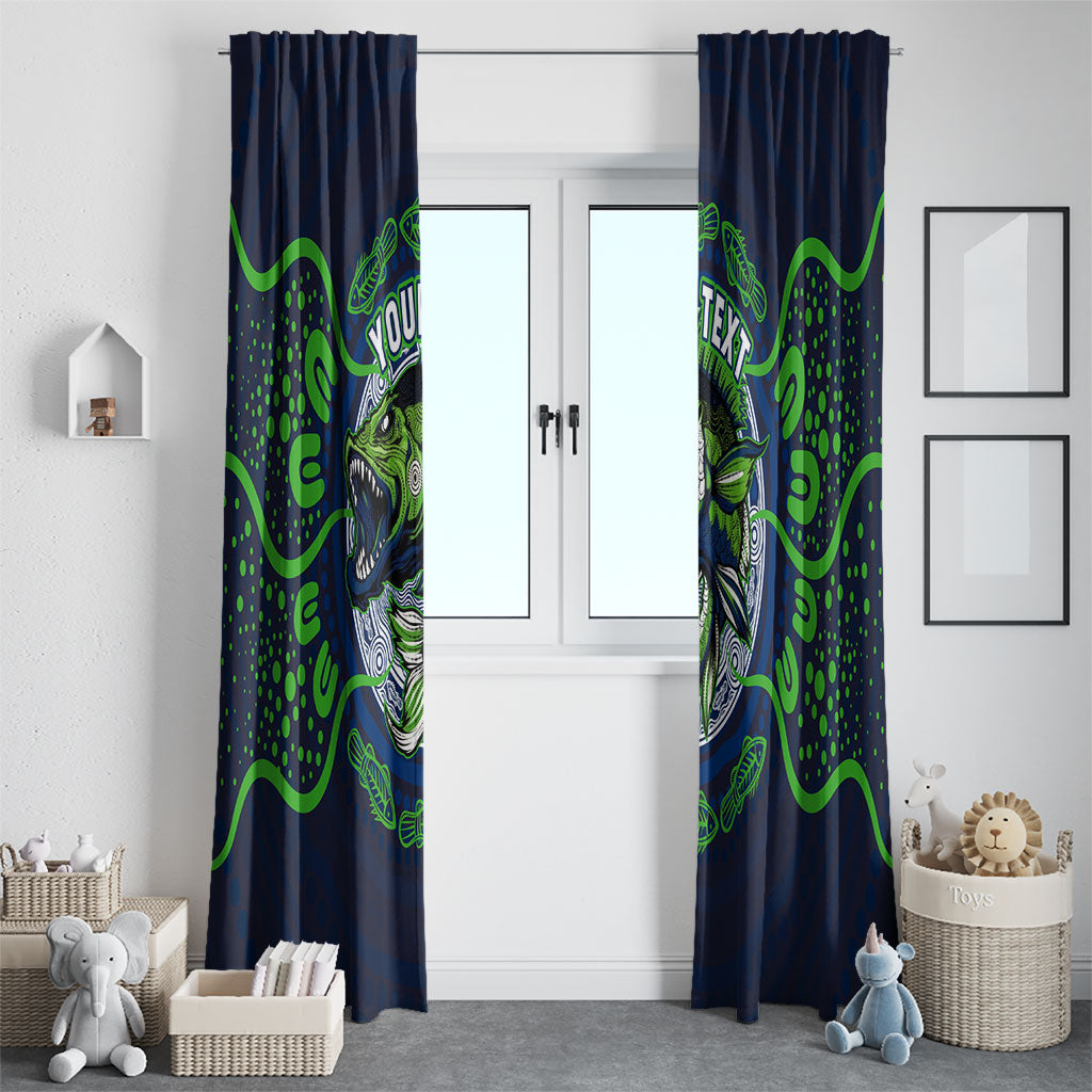 Personalised Barramundi Fishing Window Curtain Aboriginal Dot Art Fierce Fish