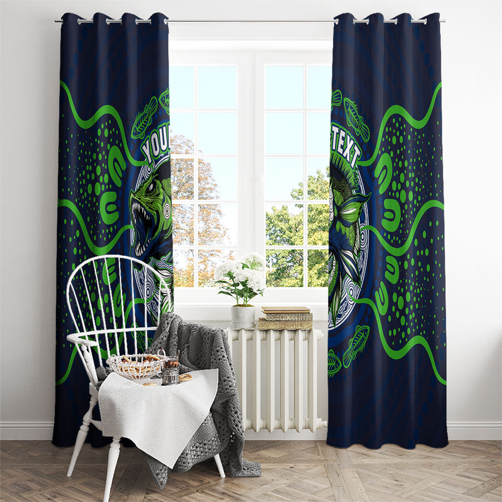 Personalised Barramundi Fishing Window Curtain Aboriginal Dot Art Fierce Fish