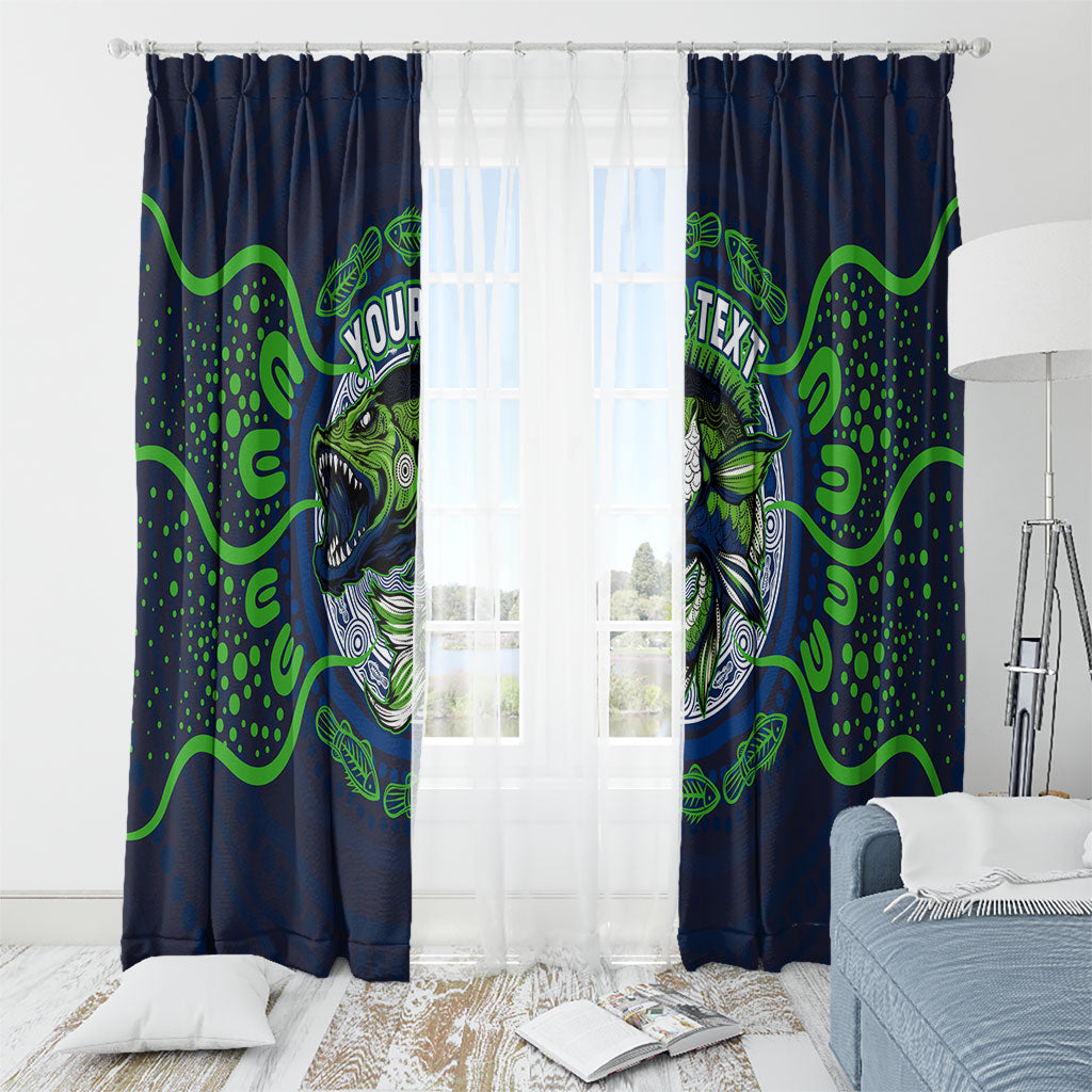 Personalised Barramundi Fishing Window Curtain Aboriginal Dot Art Fierce Fish