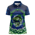 Personalised Barramundi Fishing Women Polo Shirt Aboriginal Dot Art Fierce Fish
