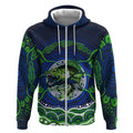 Personalised Barramundi Fishing Zip Hoodie Aboriginal Dot Art Fierce Fish