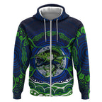 Personalised Barramundi Fishing Zip Hoodie Aboriginal Dot Art Fierce Fish