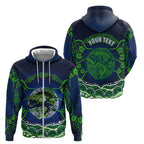 Personalised Barramundi Fishing Zip Hoodie Aboriginal Dot Art Fierce Fish