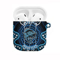 Custom Barramundi Fishing AirPods Case Indigenous Aboriginal Dot Art Blue Fish