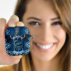 Custom Barramundi Fishing AirPods Case Indigenous Aboriginal Dot Art Blue Fish