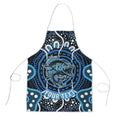 Custom Barramundi Fishing Apron Indigenous Aboriginal Dot Art Blue Fish