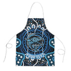 Custom Barramundi Fishing Apron Indigenous Aboriginal Dot Art Blue Fish