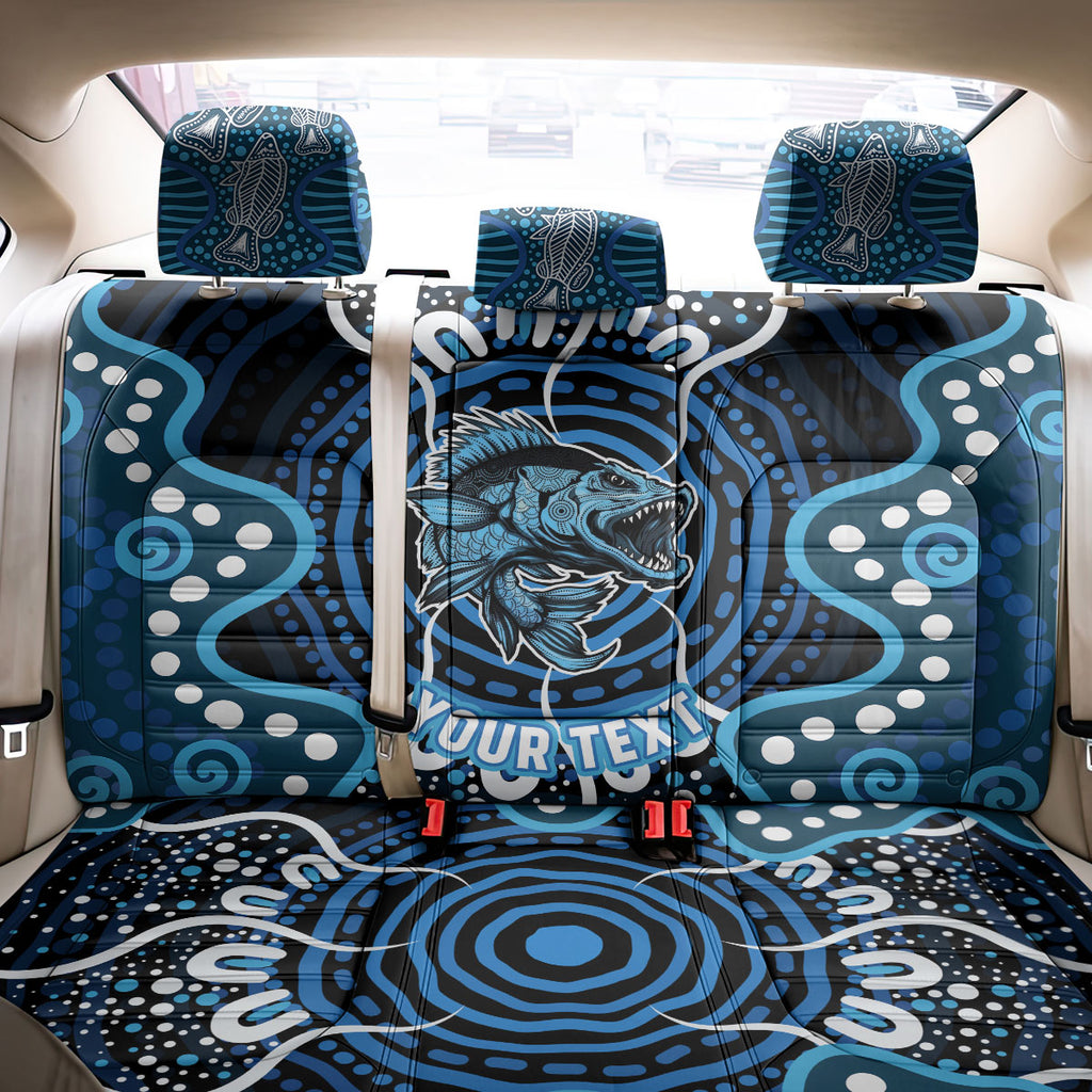 Custom Barramundi Fishing Back Car Seat Cover Indigenous Aboriginal Dot Art Blue Fish