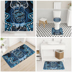 Custom Barramundi Fishing Bathroom Set Indigenous Aboriginal Dot Art Blue Fish