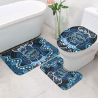 Custom Barramundi Fishing Bathroom Set Indigenous Aboriginal Dot Art Blue Fish