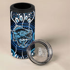 Custom Barramundi Fishing 4 in 1 Can Cooler Tumbler Indigenous Aboriginal Dot Art Blue Fish