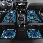 Custom Barramundi Fishing Car Mats Indigenous Aboriginal Dot Art Blue Fish