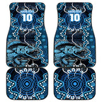 Custom Barramundi Fishing Car Mats Indigenous Aboriginal Dot Art Blue Fish