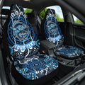 Custom Barramundi Fishing Car Seat Cover Indigenous Aboriginal Dot Art Blue Fish